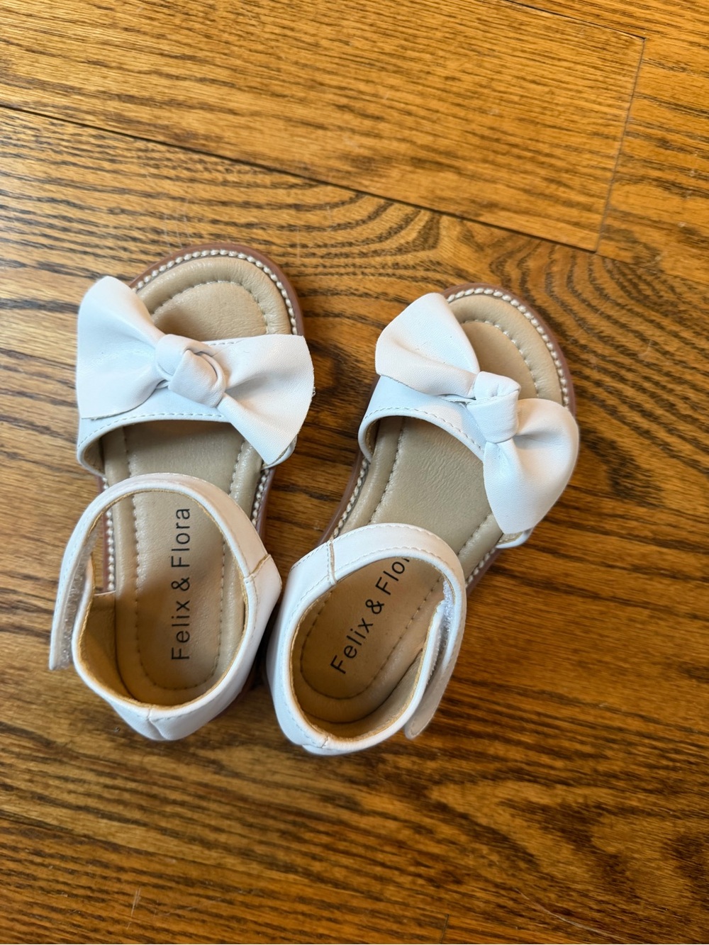 Felix & Flora Girls' White Bow Strap Sandals — Adorable Everyday Comfort